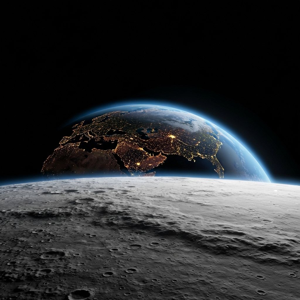 USA from Moon at Night